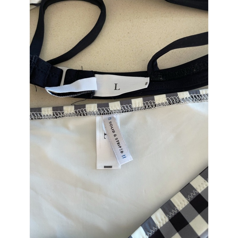 Solid & Striped Gingham Bikini Large - image 2